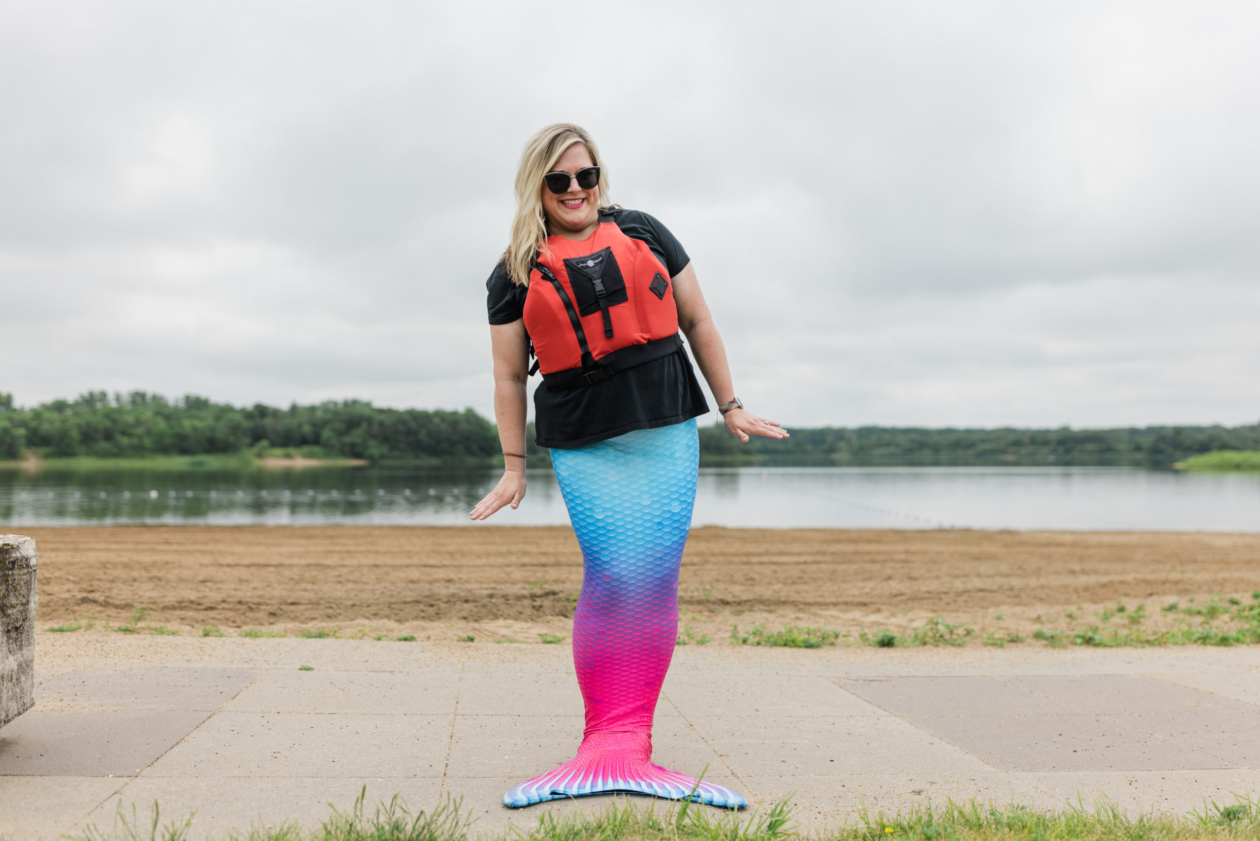 Annie dressed up as a mermaid