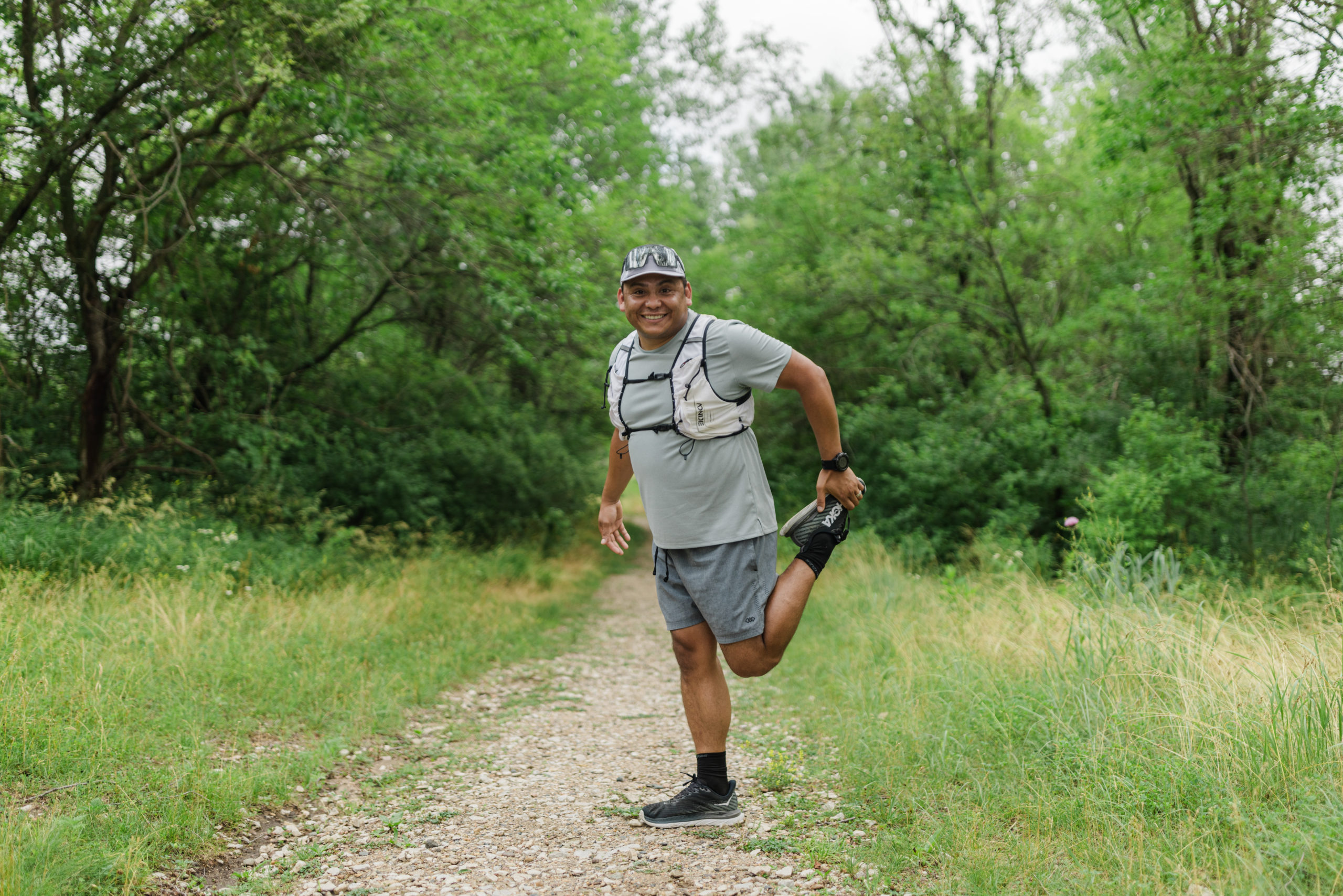 Rene wearing trail running attire