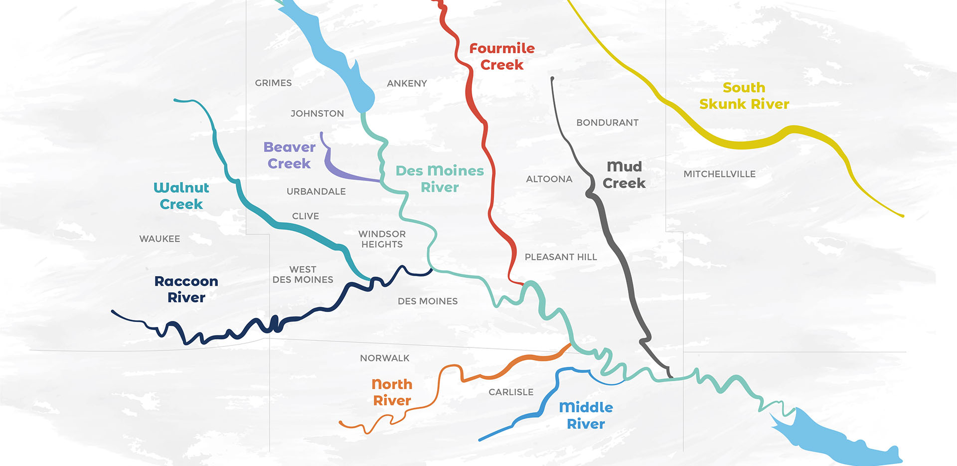 A map of the central Iowa water trails