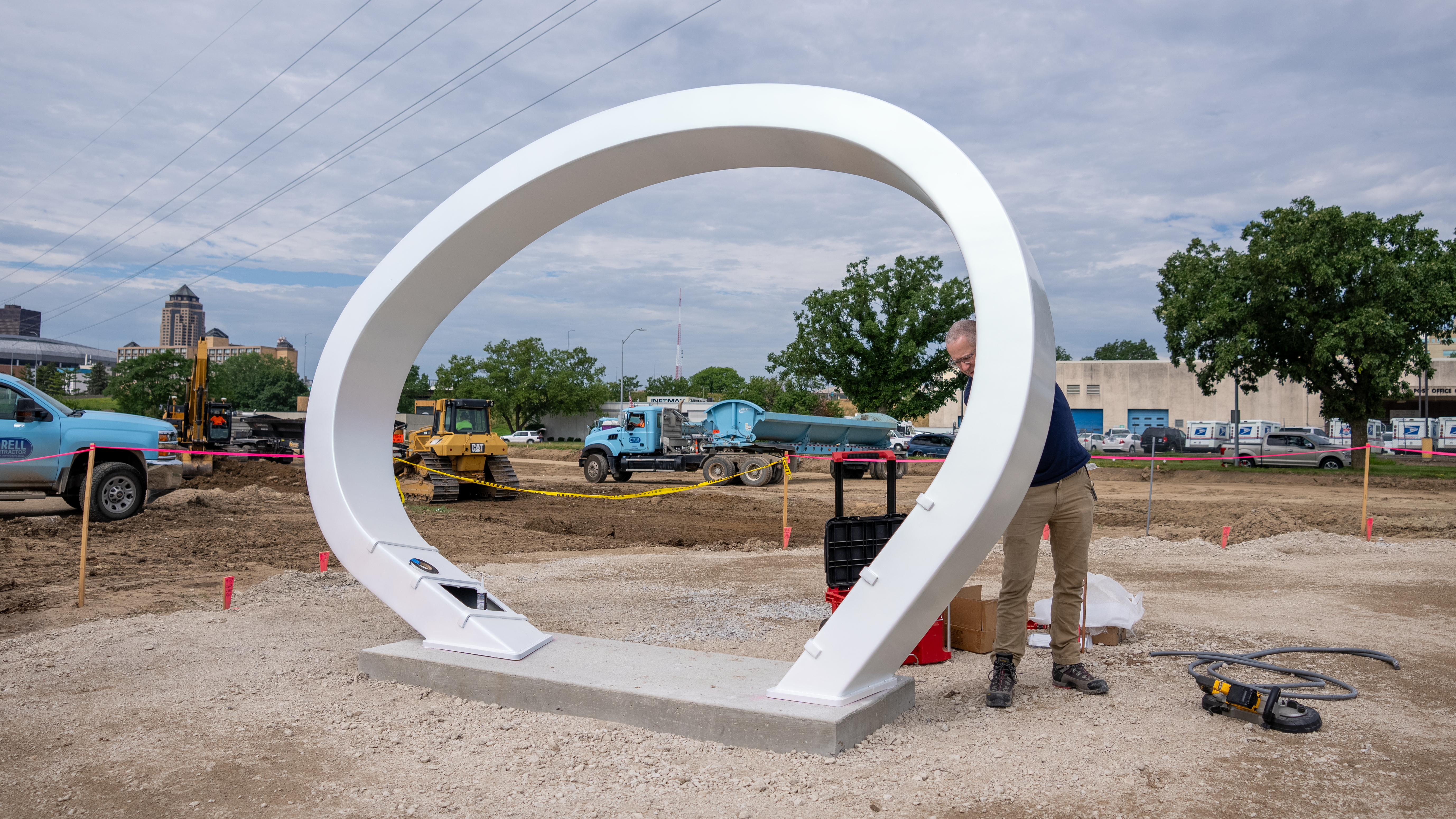 Art installation of an arch