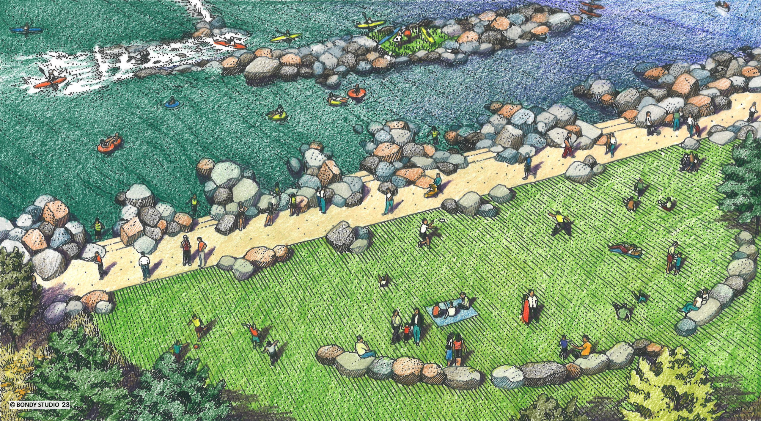 Open lawn on Fleur rendering